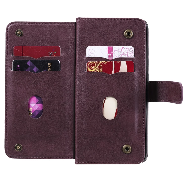 For Samsung Galaxy S20 FE 5G Multifunctional Magnetic Copper Buckle Horizontal Flip Solid Color Leather Case with 10 Card Slots & Wallet & Holder & Photo Frame