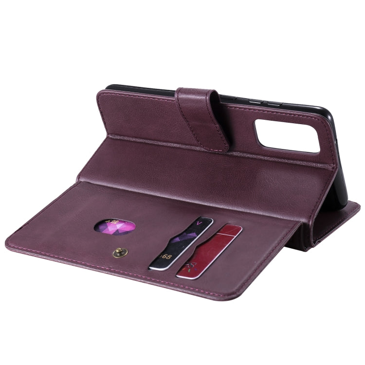 For Samsung Galaxy S20 FE 5G Multifunctional Magnetic Copper Buckle Horizontal Flip Solid Color Leather Case with 10 Card Slots & Wallet & Holder & Photo Frame