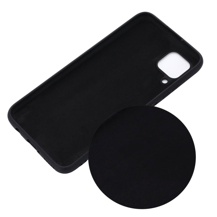 For Samsung Galaxy A12 Pure Color Liquid Silicone Shockproof Full Coverage Case