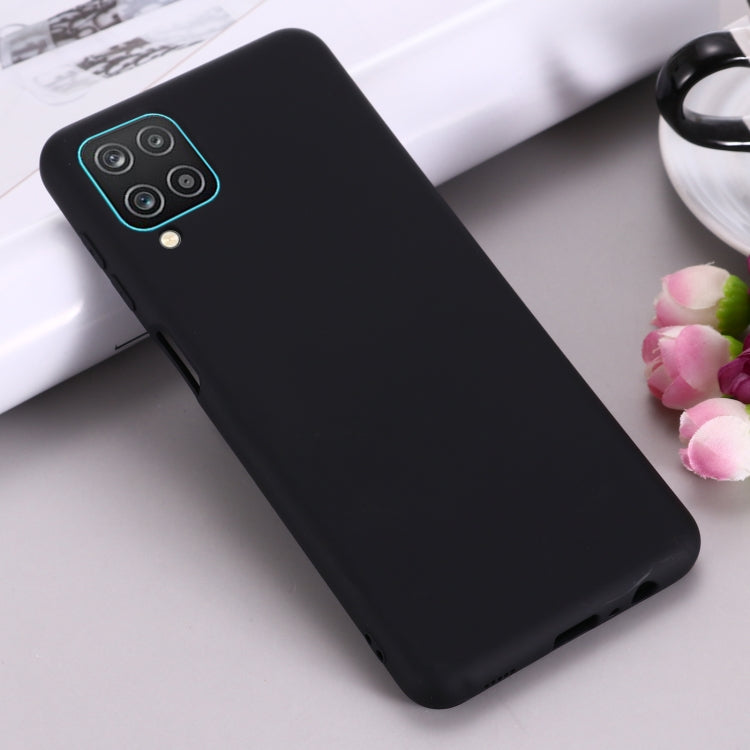 For Samsung Galaxy A12 Pure Color Liquid Silicone Shockproof Full Coverage Case