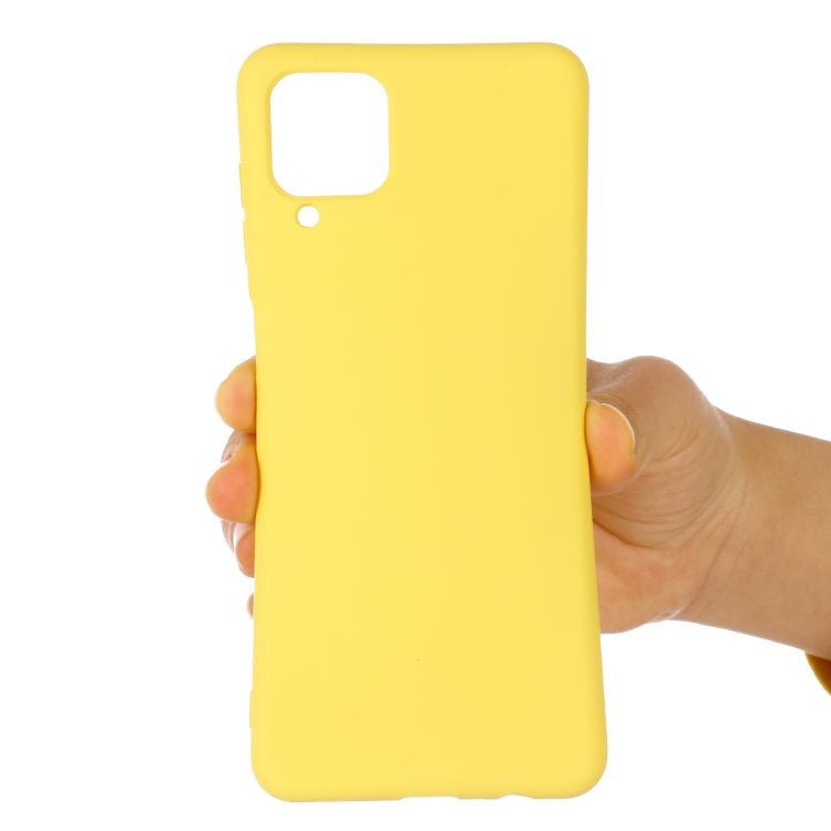 For Samsung Galaxy A12 Pure Color Liquid Silicone Shockproof Full Coverage Case