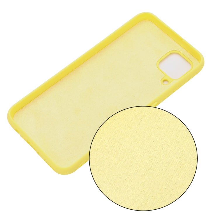 For Samsung Galaxy A12 Pure Color Liquid Silicone Shockproof Full Coverage Case