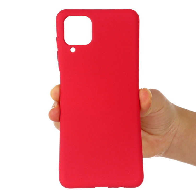For Samsung Galaxy A12 Pure Color Liquid Silicone Shockproof Full Coverage Case