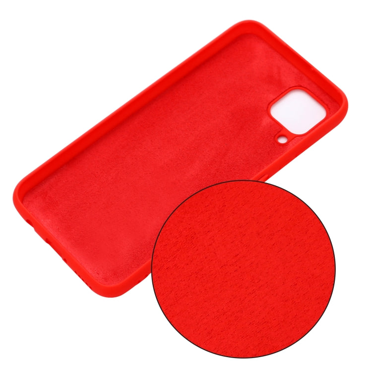 For Samsung Galaxy A12 Pure Color Liquid Silicone Shockproof Full Coverage Case