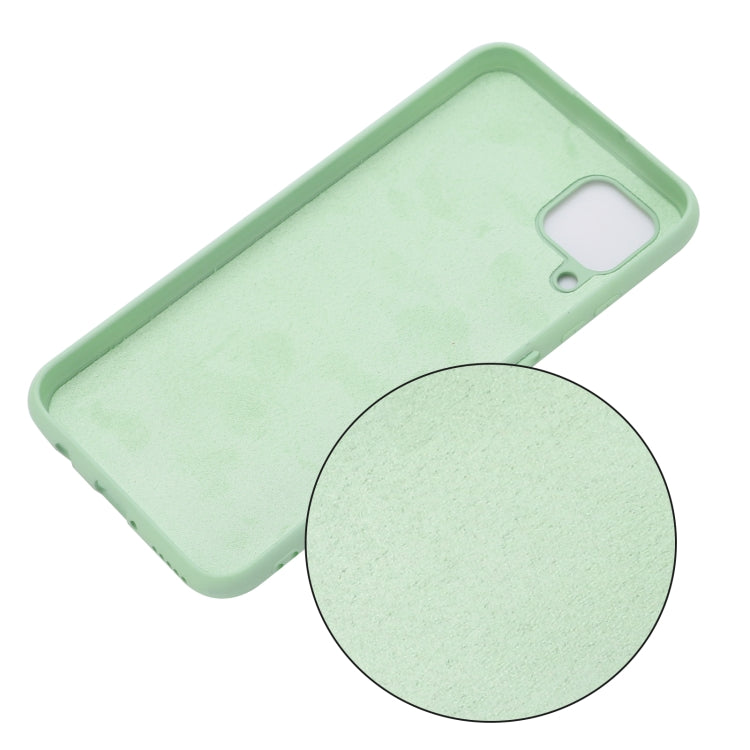 For Samsung Galaxy A12 Pure Color Liquid Silicone Shockproof Full Coverage Case