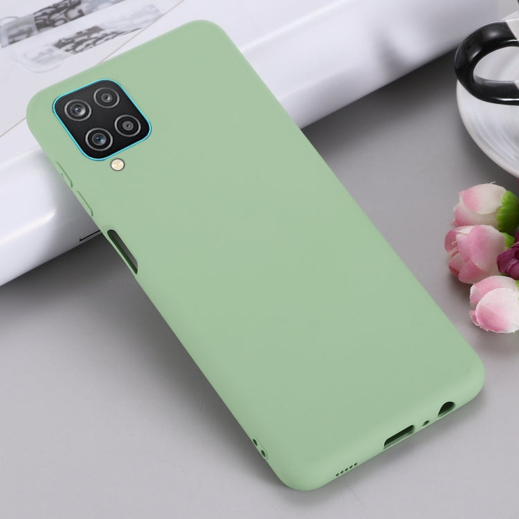 For Samsung Galaxy A12 Pure Color Liquid Silicone Shockproof Full Coverage Case