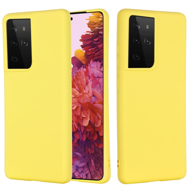 For Samsung Galaxy S21 Ultra 5G Pure Color Liquid Silicone Shockproof Full Coverage Case