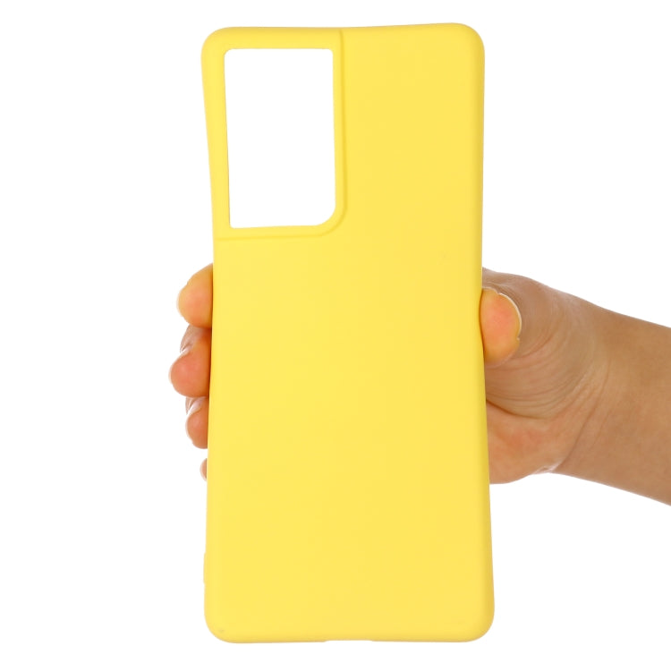 For Samsung Galaxy S21 Ultra 5G Pure Color Liquid Silicone Shockproof Full Coverage Case