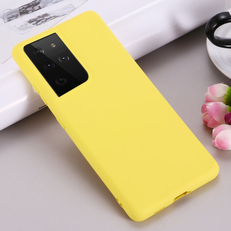 For Samsung Galaxy S21 Ultra 5G Pure Color Liquid Silicone Shockproof Full Coverage Case