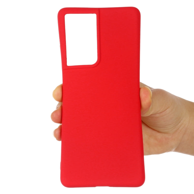 For Samsung Galaxy S21 Ultra 5G Pure Color Liquid Silicone Shockproof Full Coverage Case