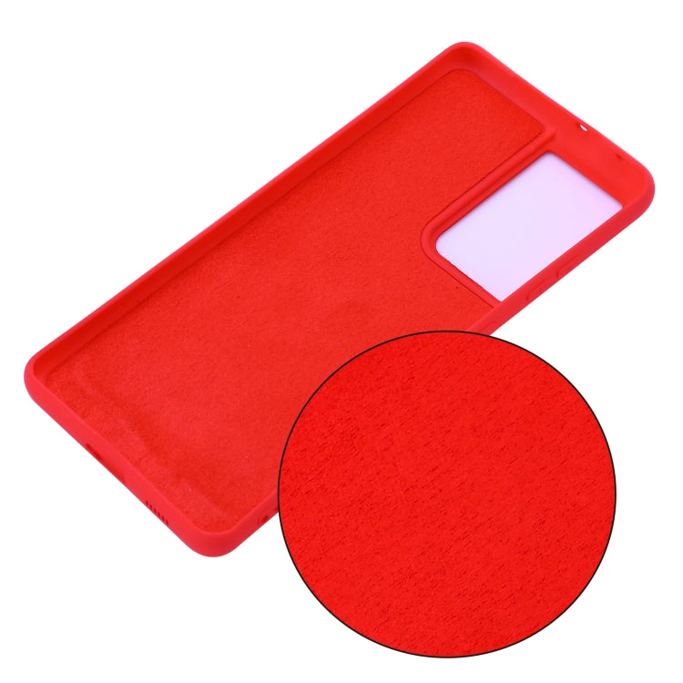 For Samsung Galaxy S21 Ultra 5G Pure Color Liquid Silicone Shockproof Full Coverage Case