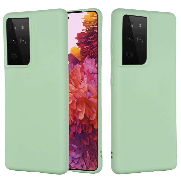 For Samsung Galaxy S21 Ultra 5G Pure Color Liquid Silicone Shockproof Full Coverage Case