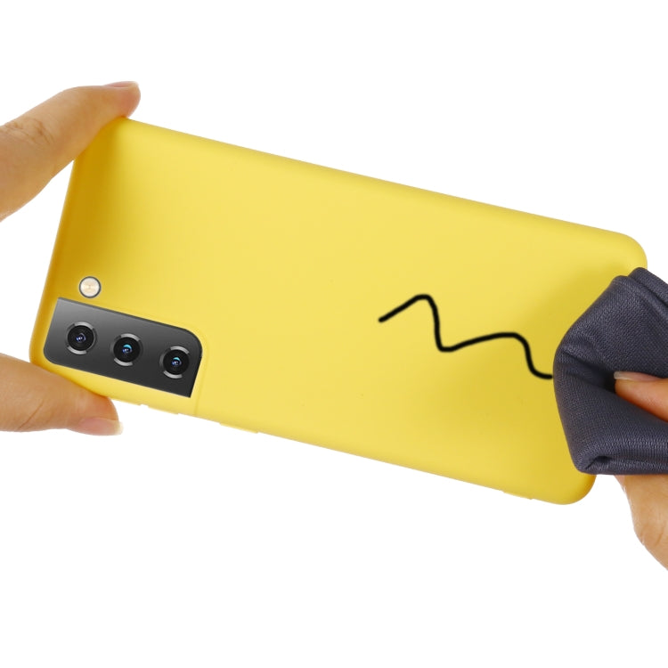 For Samsung Galaxy S21 5G Pure Color Liquid Silicone Shockproof Full Coverage Case