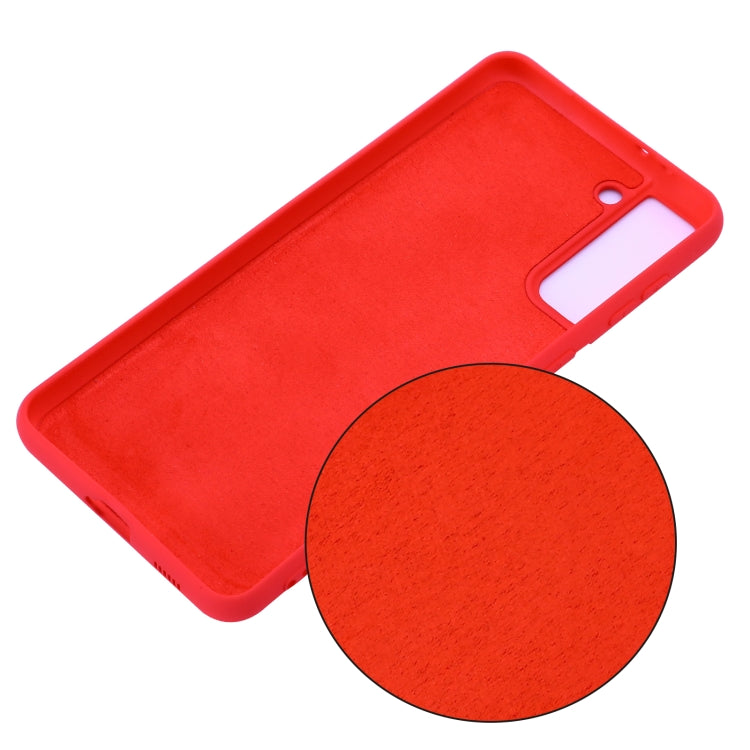 For Samsung Galaxy S21 5G Pure Color Liquid Silicone Shockproof Full Coverage Case