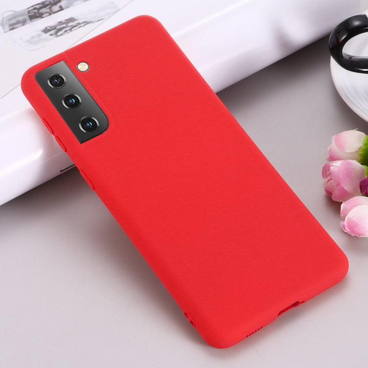 For Samsung Galaxy S21 5G Pure Color Liquid Silicone Shockproof Full Coverage Case