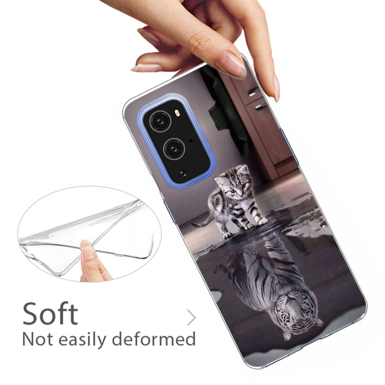 For OnePlus 9 Colored Drawing Pattern Highly Transparent TPU Protective Case