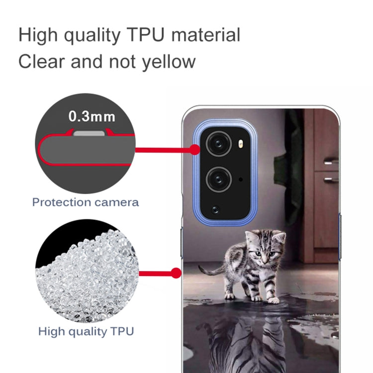 For OnePlus 9 Colored Drawing Pattern Highly Transparent TPU Protective Case