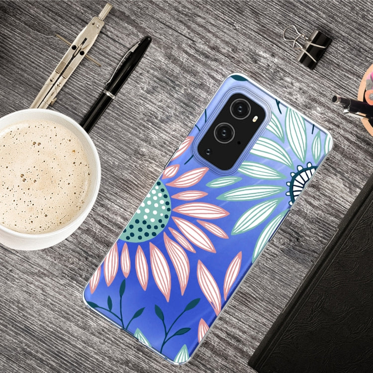 For OnePlus 9 Colored Drawing Pattern Highly Transparent TPU Protective Case