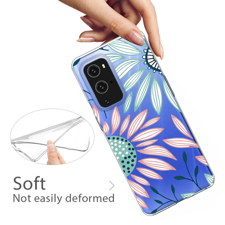 For OnePlus 9 Colored Drawing Pattern Highly Transparent TPU Protective Case
