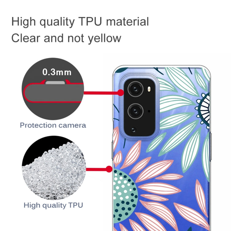 For OnePlus 9 Colored Drawing Pattern Highly Transparent TPU Protective Case