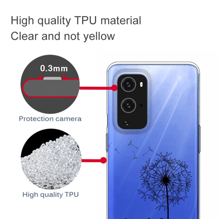 For OnePlus 9 Colored Drawing Pattern Highly Transparent TPU Protective Case