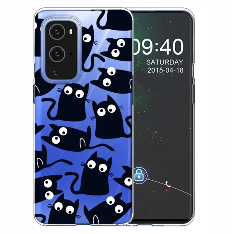 For OnePlus 9 Colored Drawing Pattern Highly Transparent TPU Protective Case
