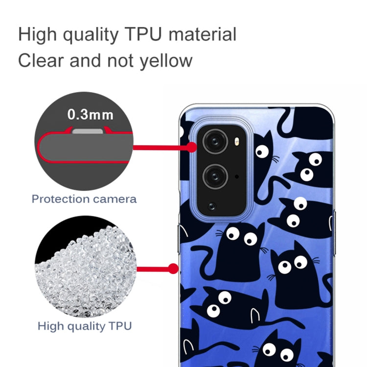 For OnePlus 9 Colored Drawing Pattern Highly Transparent TPU Protective Case