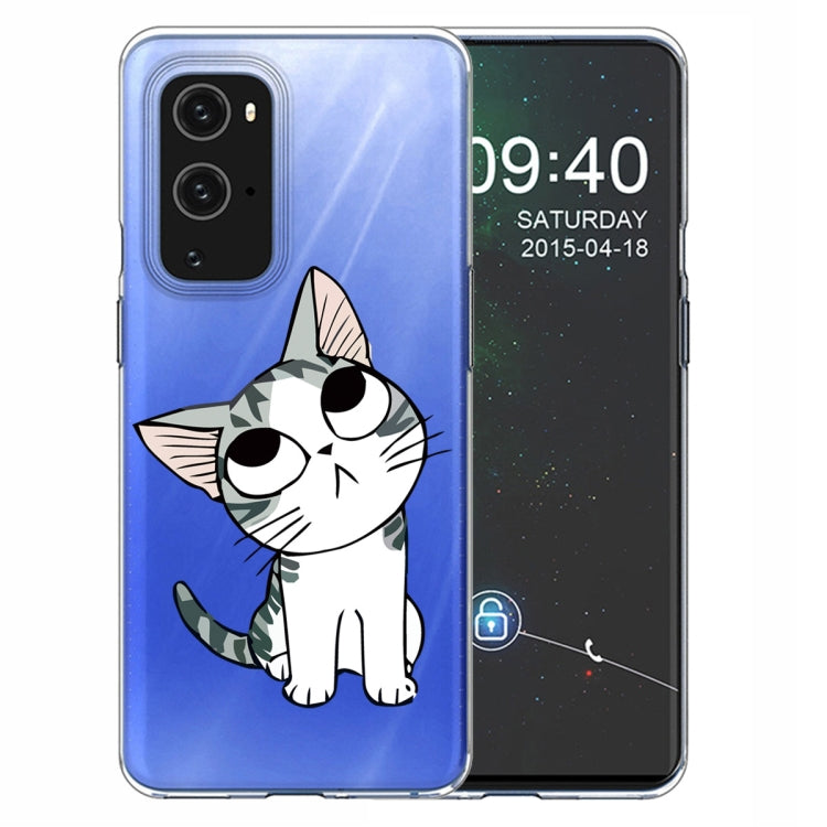 For OnePlus 9 Colored Drawing Pattern Highly Transparent TPU Protective Case