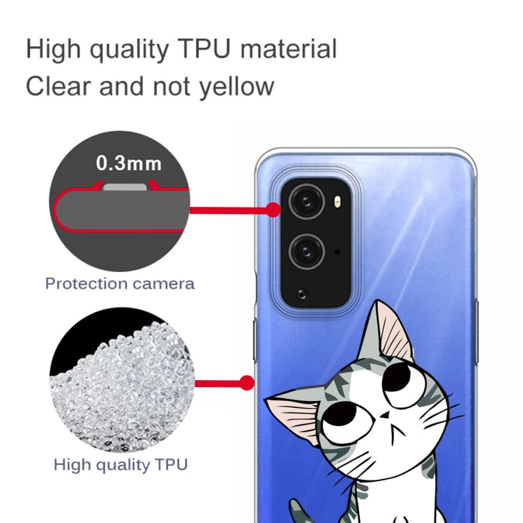 For OnePlus 9 Colored Drawing Pattern Highly Transparent TPU Protective Case