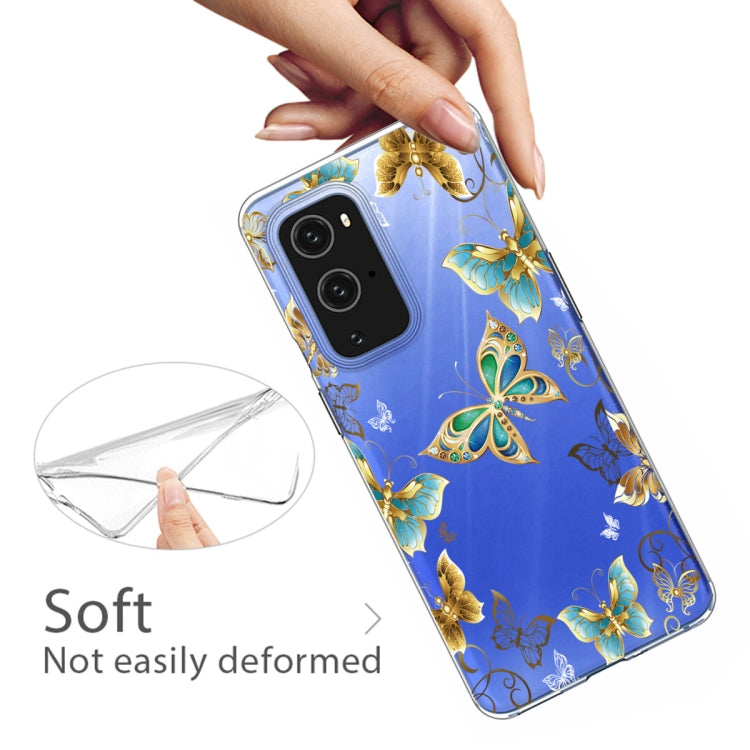 For OnePlus 9 Colored Drawing Pattern Highly Transparent TPU Protective Case