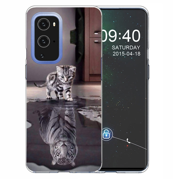 For OnePlus 9 Pro Colored Drawing Pattern Highly Transparent TPU Protective Case