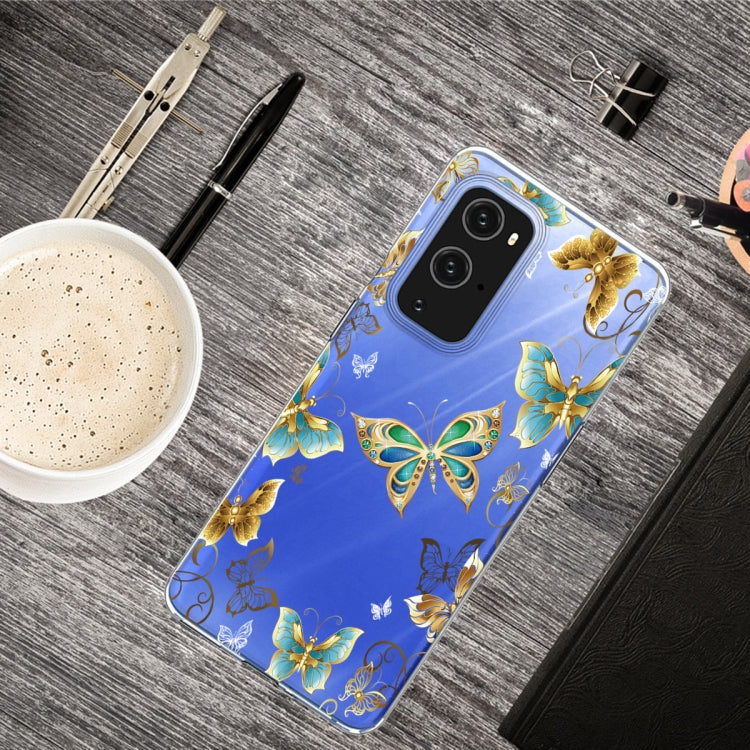 For OnePlus 9 Pro Colored Drawing Pattern Highly Transparent TPU Protective Case