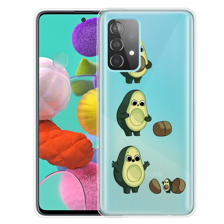 For Samsung Galaxy A52 5G / 4G Colored Drawing Pattern Highly Transparent TPU Protective Case