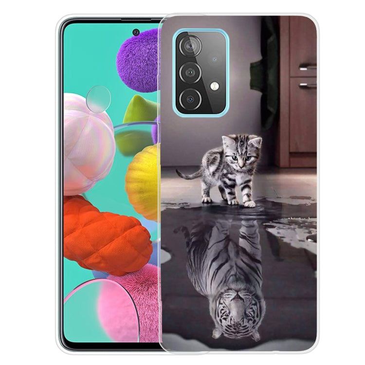 For Samsung Galaxy A52 5G / 4G Colored Drawing Pattern Highly Transparent TPU Protective Case