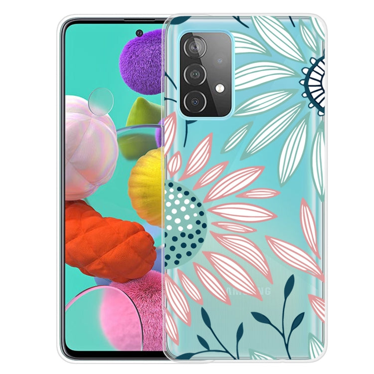 For Samsung Galaxy A52 5G / 4G Colored Drawing Pattern Highly Transparent TPU Protective Case