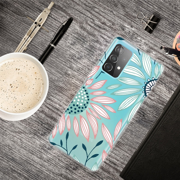 For Samsung Galaxy A52 5G / 4G Colored Drawing Pattern Highly Transparent TPU Protective Case