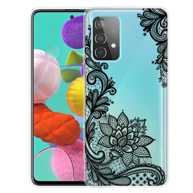 For Samsung Galaxy A52 5G / 4G Colored Drawing Pattern Highly Transparent TPU Protective Case