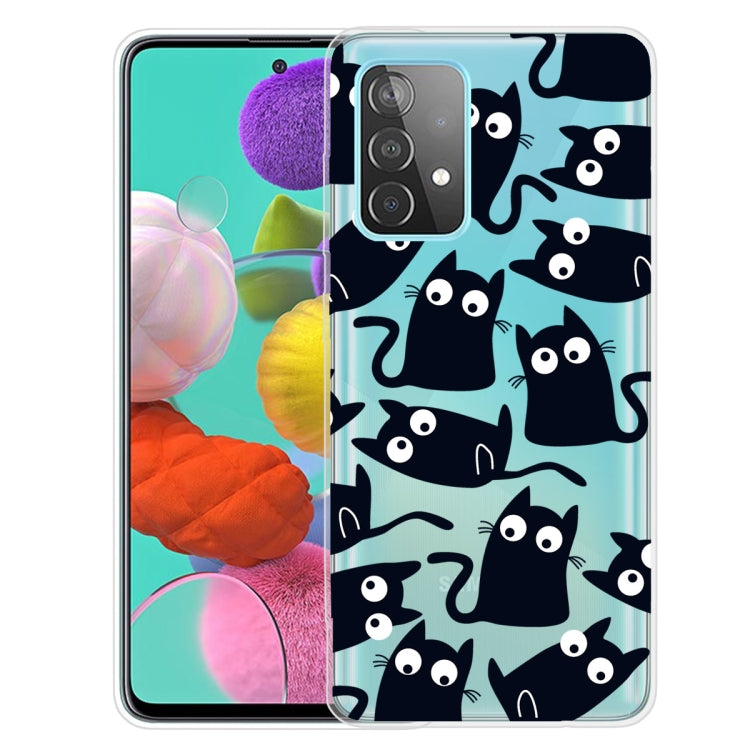 For Samsung Galaxy A52 5G / 4G Colored Drawing Pattern Highly Transparent TPU Protective Case