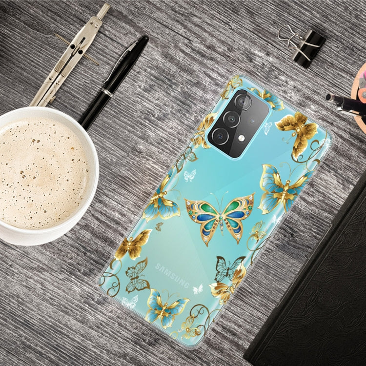 For Samsung Galaxy A52 5G / 4G Colored Drawing Pattern Highly Transparent TPU Protective Case