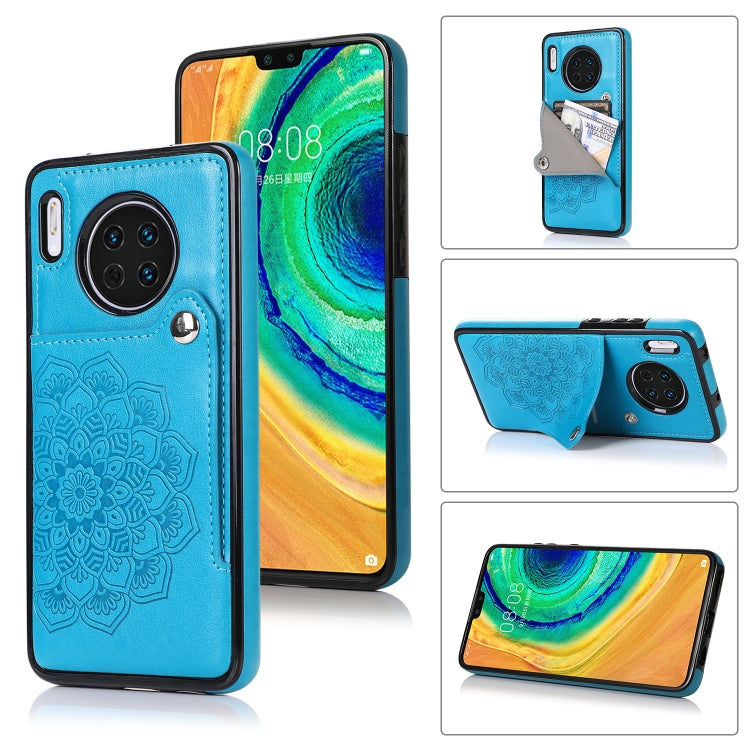For Huawei Mate 30 Pro Embossed Pattern PU + TPU Protective Case with Holder & Wallet & Card Slots