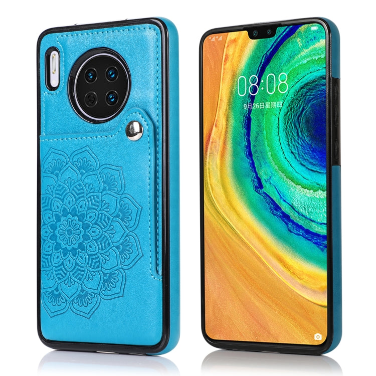 For Huawei Mate 30 Pro Embossed Pattern PU + TPU Protective Case with Holder & Wallet & Card Slots