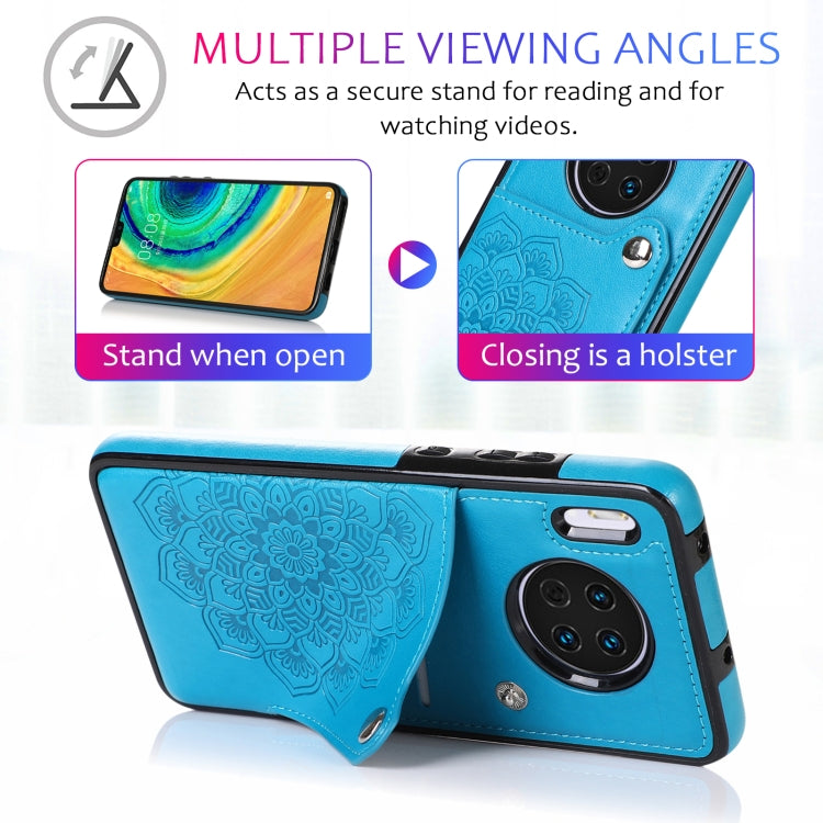 For Huawei Mate 30 Pro Embossed Pattern PU + TPU Protective Case with Holder & Wallet & Card Slots
