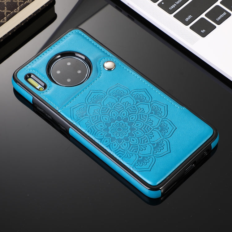 For Huawei Mate 30 Pro Embossed Pattern PU + TPU Protective Case with Holder & Wallet & Card Slots