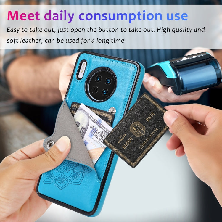 For Huawei Mate 30 Pro Embossed Pattern PU + TPU Protective Case with Holder & Wallet & Card Slots
