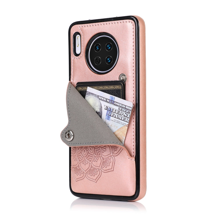 For Huawei Mate 30 Pro Embossed Pattern PU + TPU Protective Case with Holder & Wallet & Card Slots