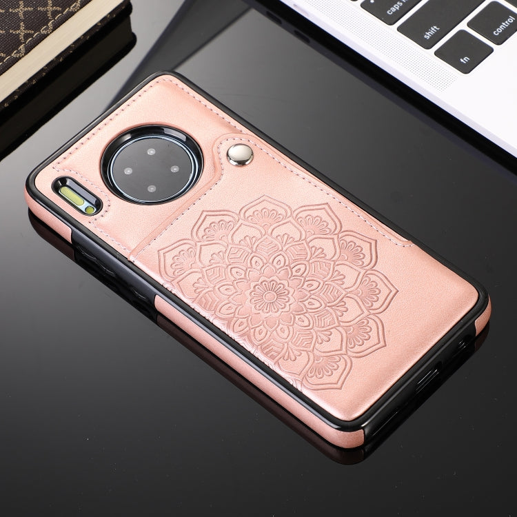 For Huawei Mate 30 Pro Embossed Pattern PU + TPU Protective Case with Holder & Wallet & Card Slots