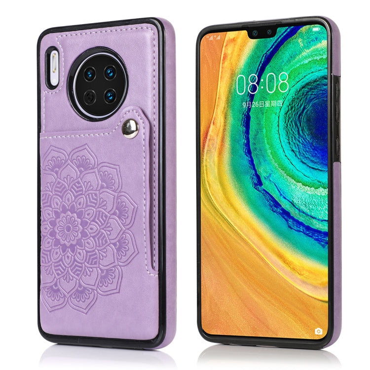 For Huawei Mate 30 Pro Embossed Pattern PU + TPU Protective Case with Holder & Wallet & Card Slots