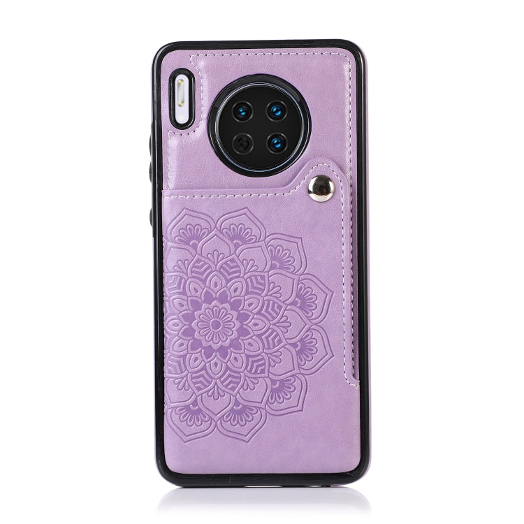 For Huawei Mate 30 Pro Embossed Pattern PU + TPU Protective Case with Holder & Wallet & Card Slots
