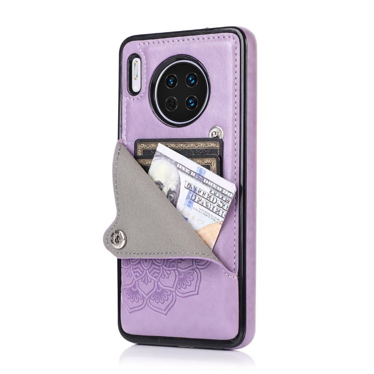 For Huawei Mate 30 Pro Embossed Pattern PU + TPU Protective Case with Holder & Wallet & Card Slots