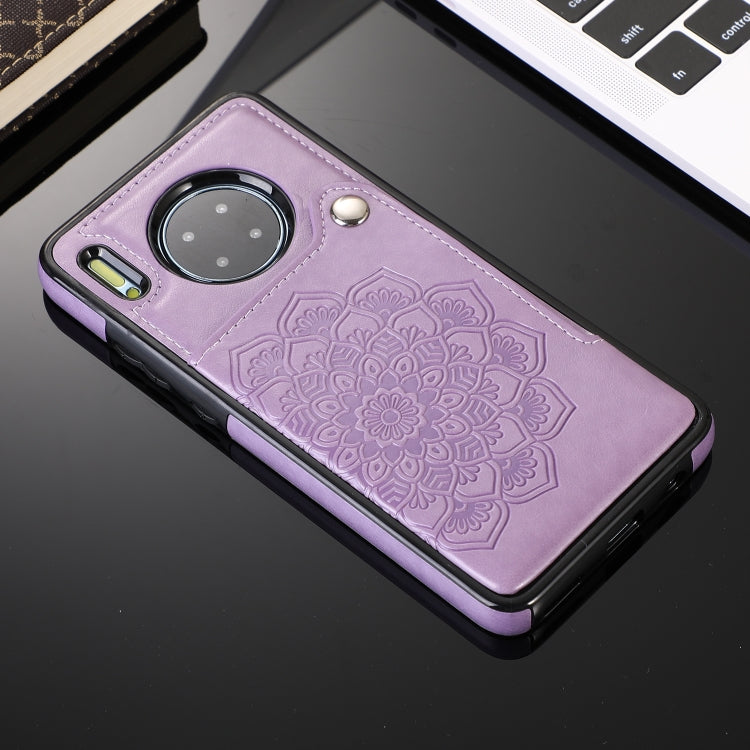 For Huawei Mate 30 Pro Embossed Pattern PU + TPU Protective Case with Holder & Wallet & Card Slots